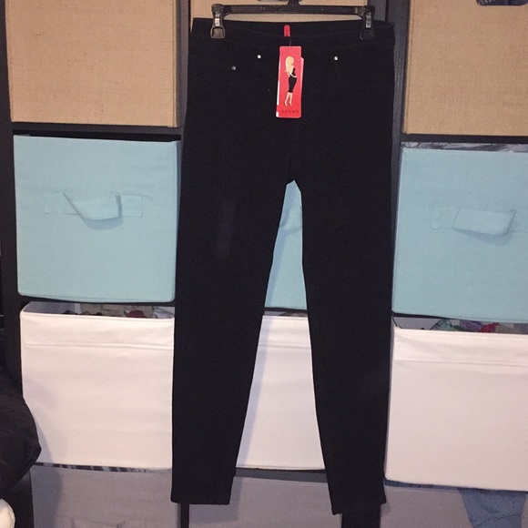 spanx black denim leggings